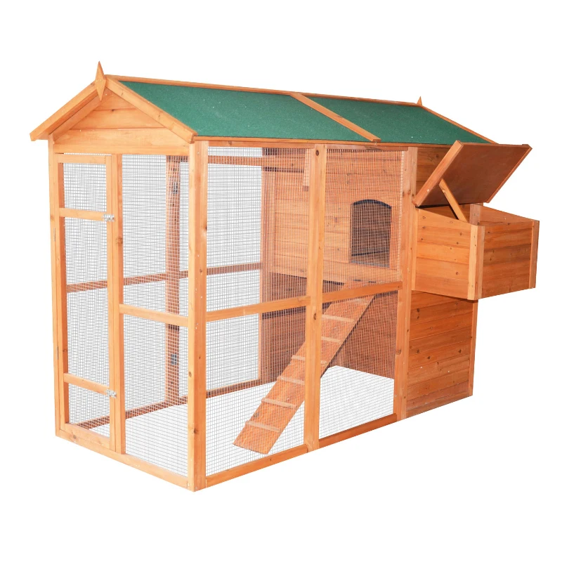 Pawhut Large Backyard Chicken Coop with Outdoor Run