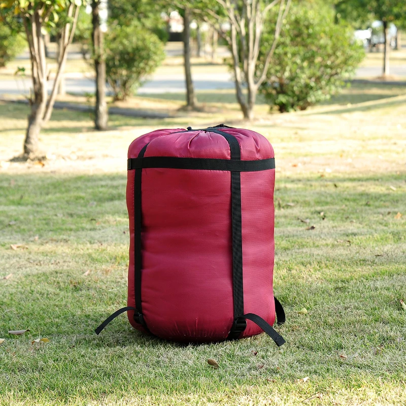 Outsunny 86" x 59" Camping Two-Person Double Wide Sleeping Bag With Pillows - Red / Gray