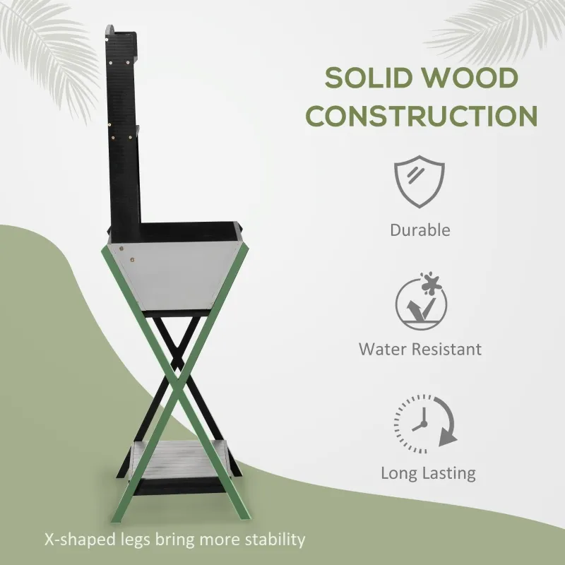 Outsunny Garden Potting Bench Table with Hidden Storage Box, Wood Outdoor Work Station with Open Top and Lower Shelf
