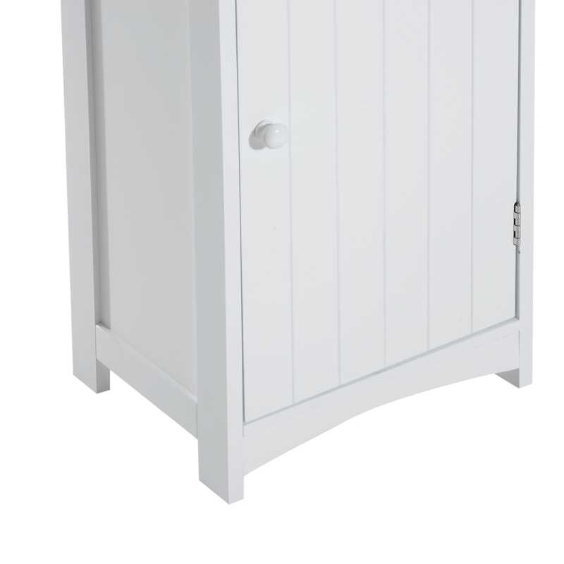 HomCom 67" Tall Colonial Style Free Standing Bathroom Storage Corner Cabinet - White
