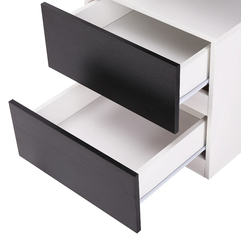 HomCom 52”- 85” Swivel Computer Table Desk - Black/White