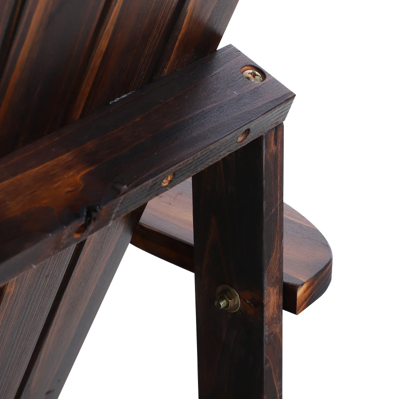 Outsunny Wooden Adirondack Chair, Classic Outdoor & Patio Seating, Durable Wood Construction, Brown