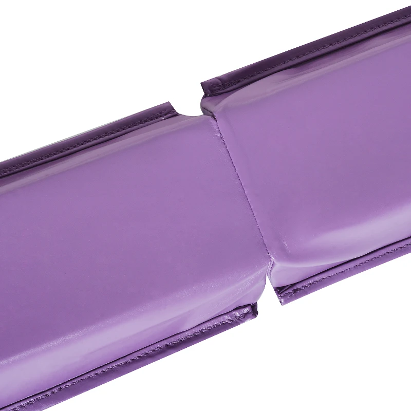 Soozier 8' Folding Stable PU Leather Gymnastics Floor Balance Beam - Purple