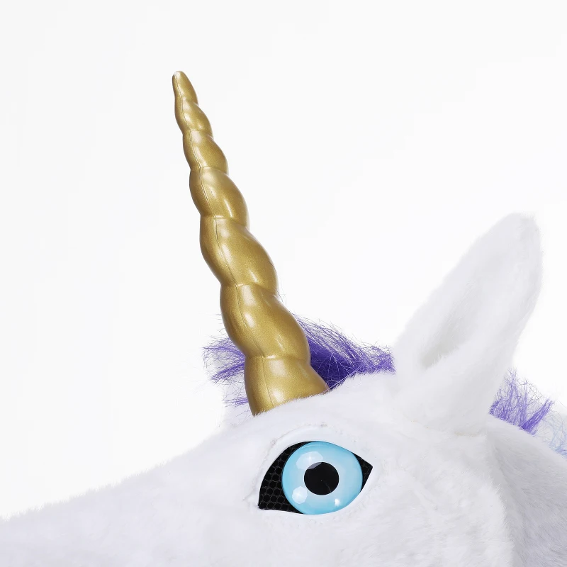HOMCOM Realistic Mouth Mover Hood Halloween / Cosplay Costume Unicorn