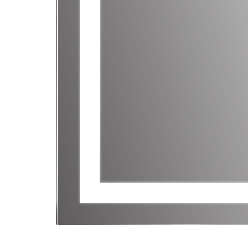 HomCom Touch Activated 2.5" Illuminated Bathroom Vertical Wall Mirror Outline LED Light - Silver