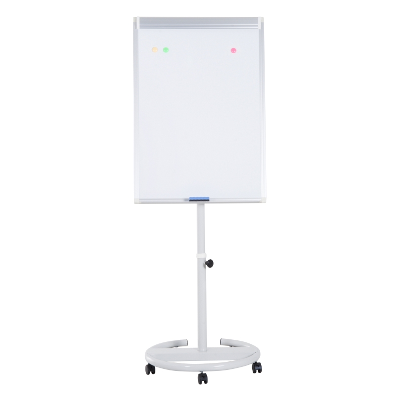 Vinsetto 28" x 40" Magnetic Height Adjustable Rolling Whiteboard Easel with Wheels