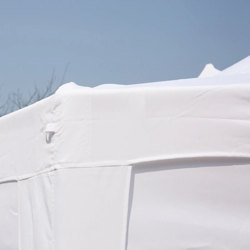 Outsunny 29' x 20' Large 10-Wall Social Event Wedding Reception Castle Gazebo Canopy Tent - White