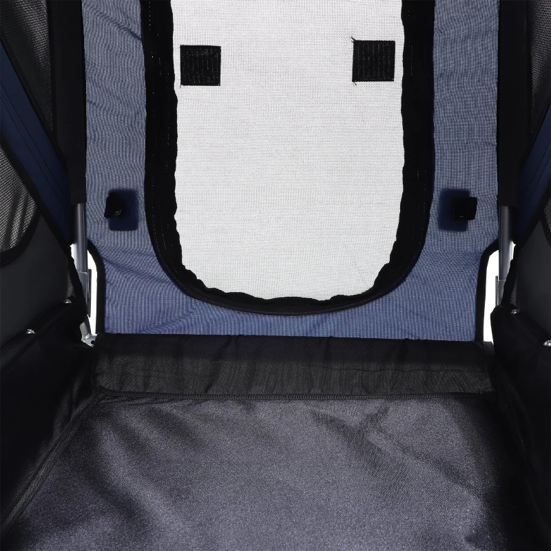 Aosom Outdoor Folding Pet Dog Bicycle Trailer and Stroller Jogger Cart - Blue and Grey