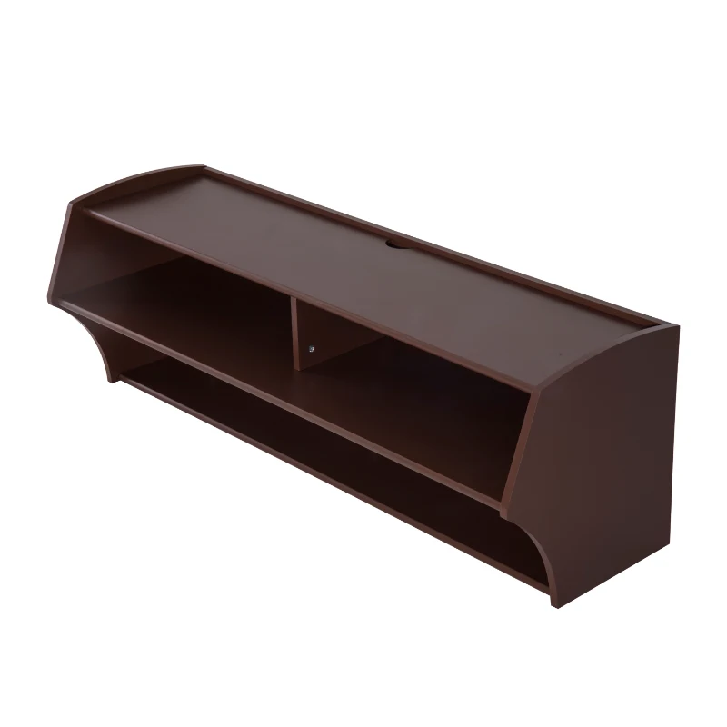 HomCom 48" Wall Mounted Floating Media Console - Brown