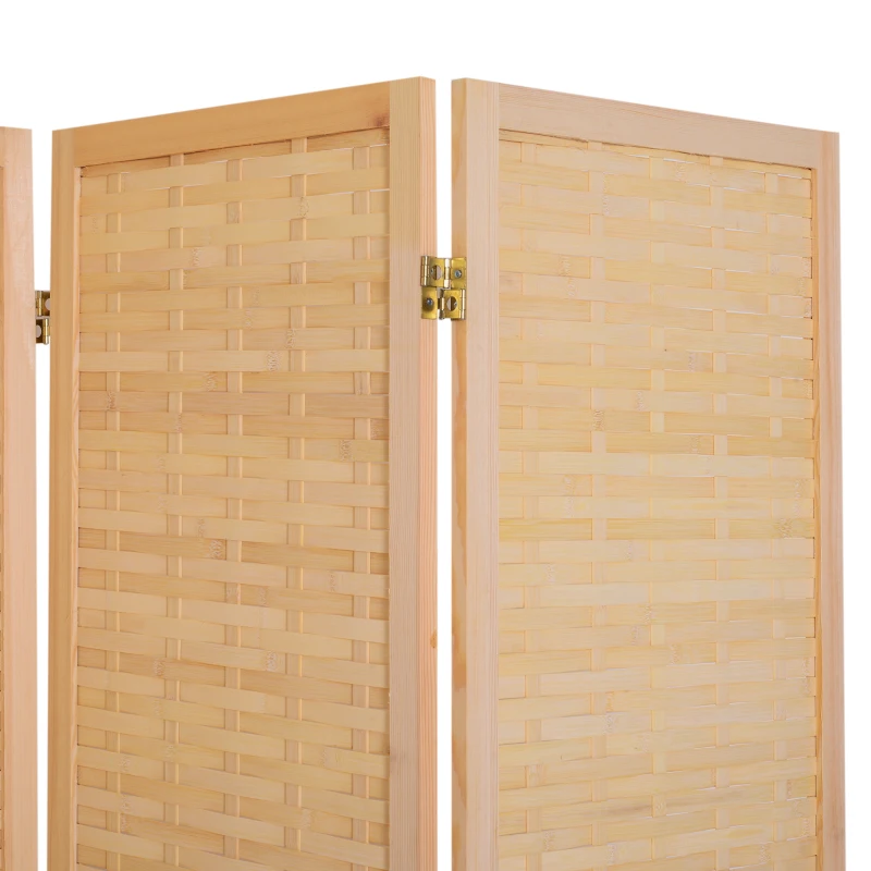HomCom 6' 6-Panel Bamboo Screen Freestanding Room Divider