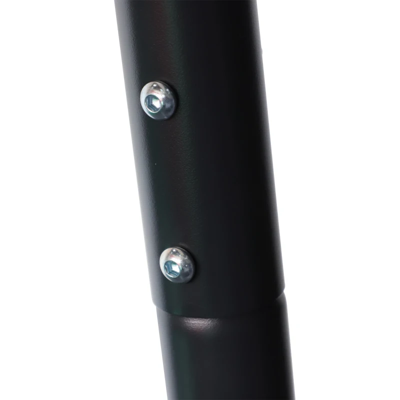 Outsunny Modern Outdoor Relax Deck/Patio Swing Chairs with 2 Separate Seats and Removable Shade Canopy -  Grey and Black