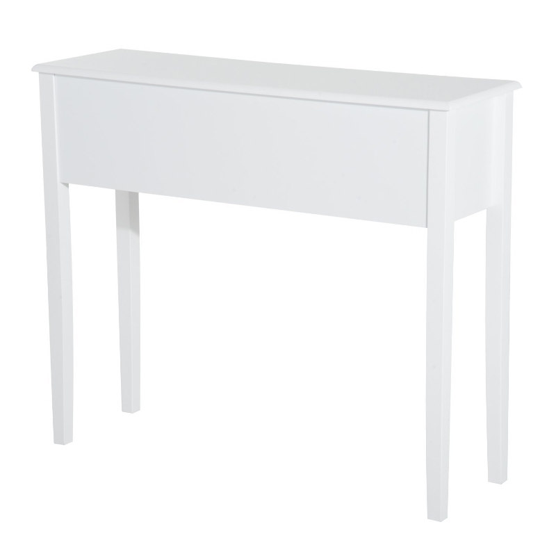 HomCom Narrow Wooden Front Entryway Wall Console Table 3 Drawers - White
