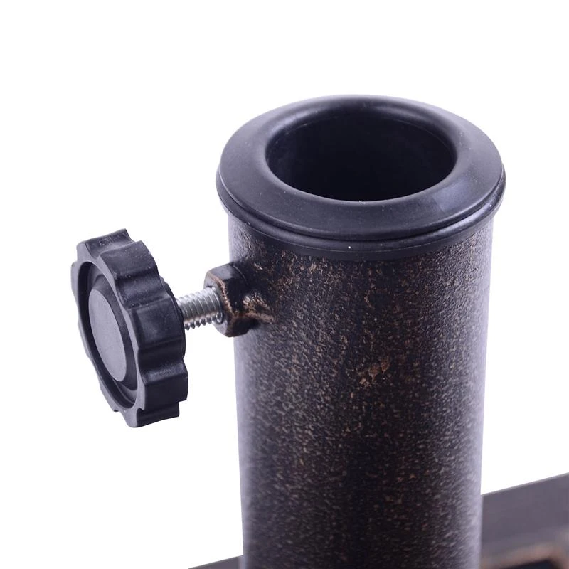 Outsunny 20 lbs Square Resin Umbrella Base, Decorative Bronze Pattern, Sturdy Holder for Outdoor Patio