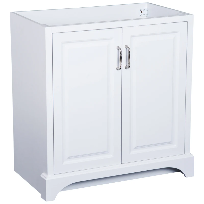 Kleankin 34” Modern Resin Single Resin Sink Bathroom Vanity Set - White