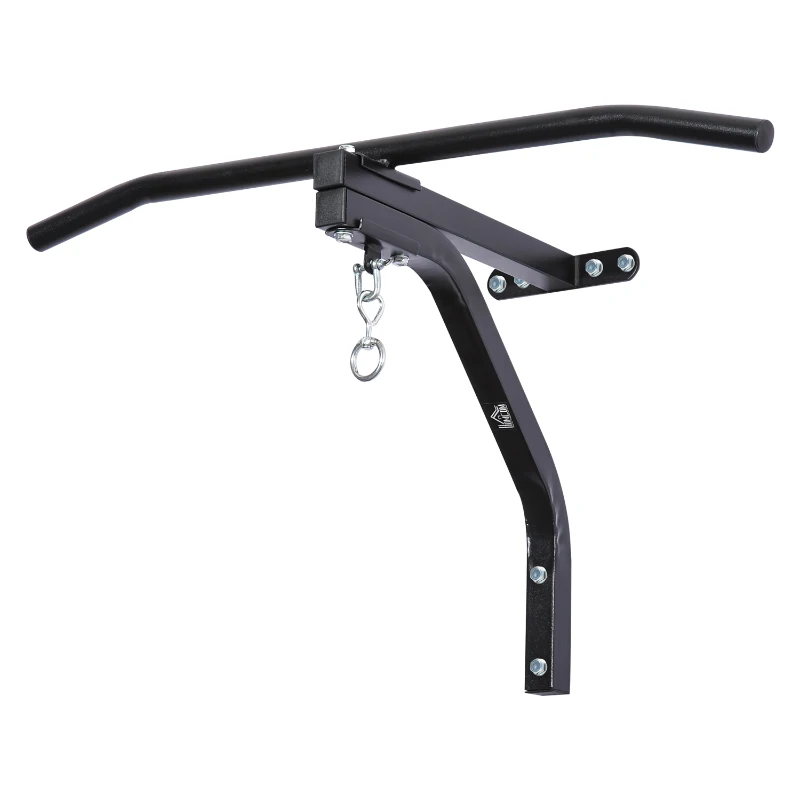 Soozier Wall Mount Heavy Punching Bag Hanger with Pull Up Bar - Black
