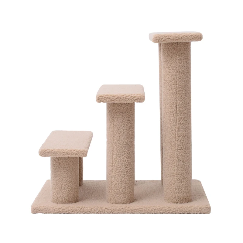 PawHut 24" 3 Step Cat Scratching Post Bed Pet Step Stool