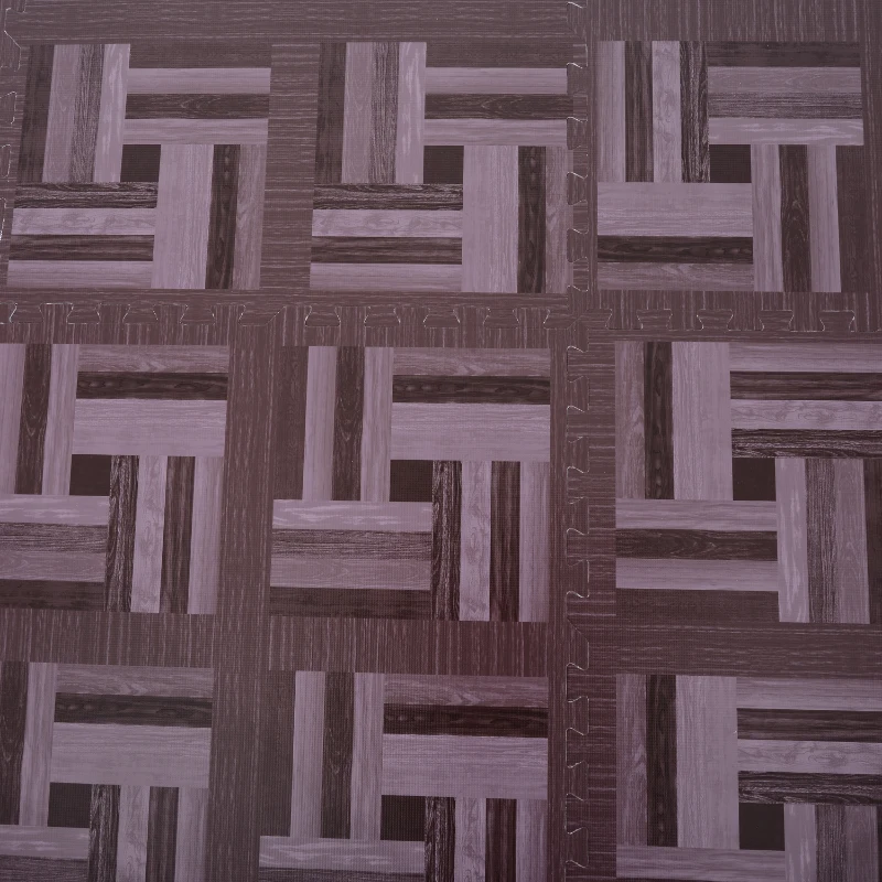 Soozier Interlocking Puzzle Protective Foam Floor Tile Mats - Dark Check Pattern
