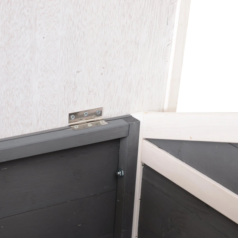 PawHut Large Wooden Dog House, Grey - Spacious Shelter for Pets, Perfect for Porch or Deck, 59" L