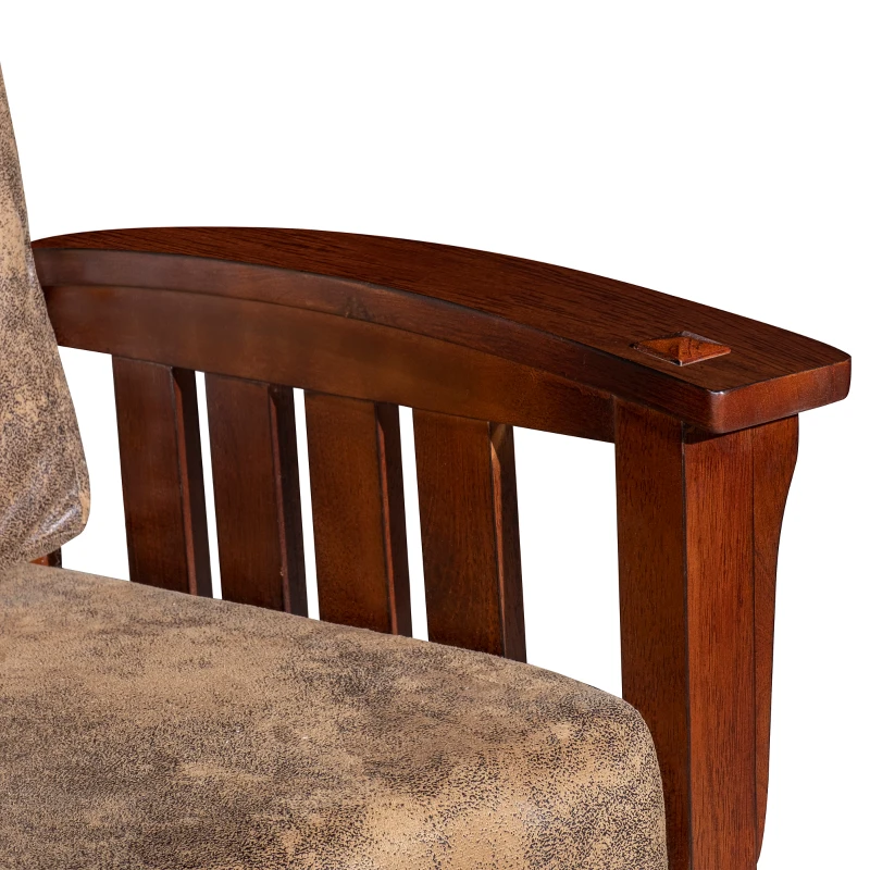 HOMCOM Faux Suede Rubberwood Indoor Porch Rocking Chair