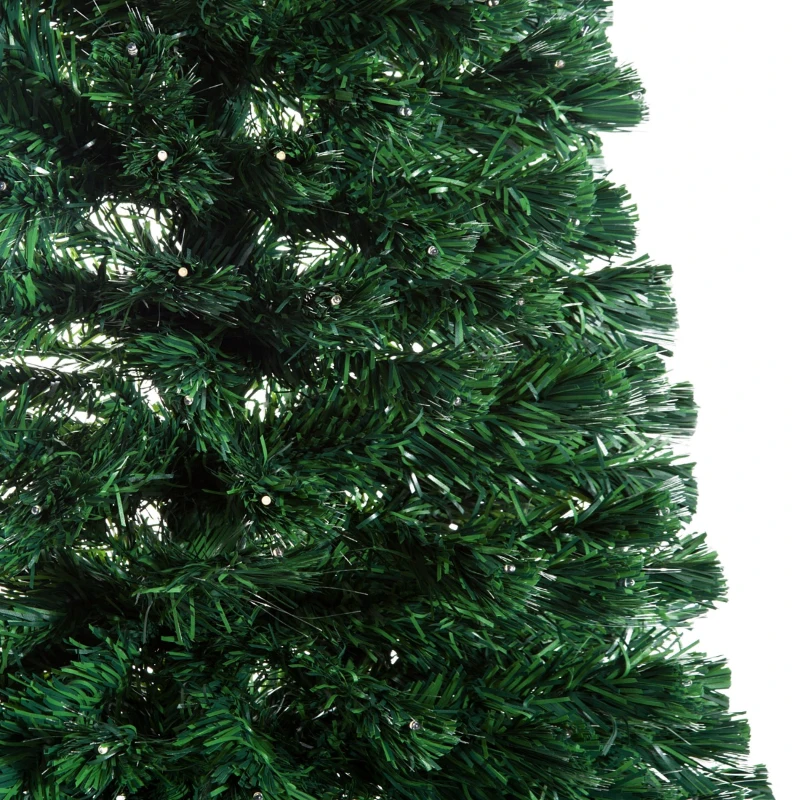 HomCom 6' Tall Pre-Lit Artificial Fiber Optic LED Lit Christmas Tree