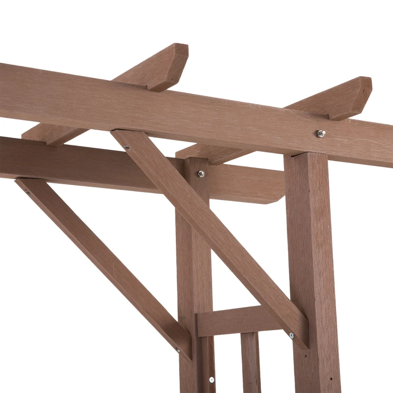 Outsunny 78" WPC Wood Plastic Composite Outdoor Garden Pergola Style Arbor Arch Trellis