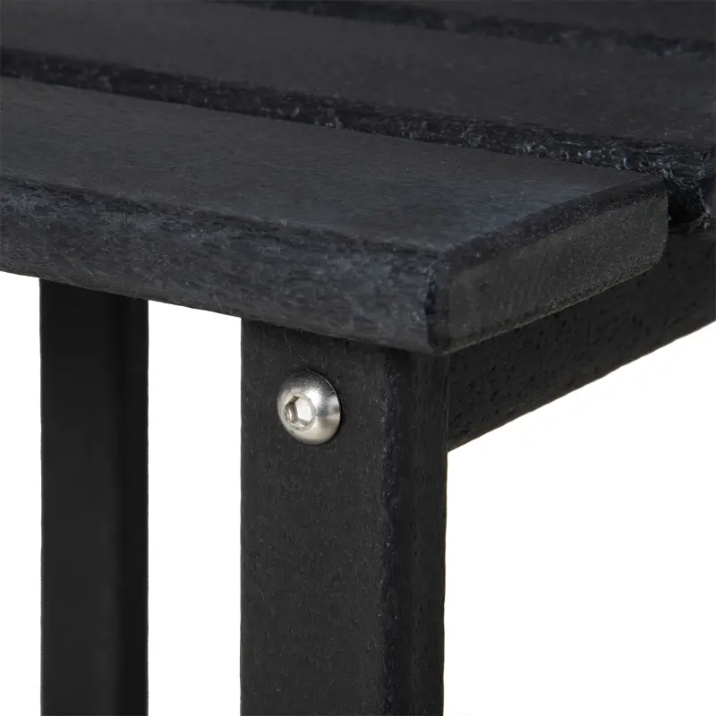 Outsunny Patio Side Table, 15" Square Outdoor End Table, HDPE Plastic Tea Table for Adirondack Chair, Backyard or Lawn, Black
