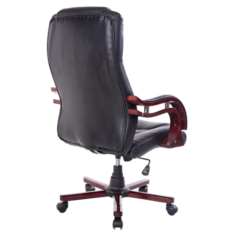 HomCom PU Leather / Wood High Back Executive Office Chair - Black