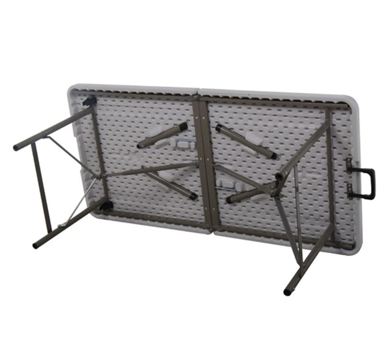 HomCom 4' Multipurpose Utility Center-Fold Folding Table w/ Carrying Handle - White Granite Top