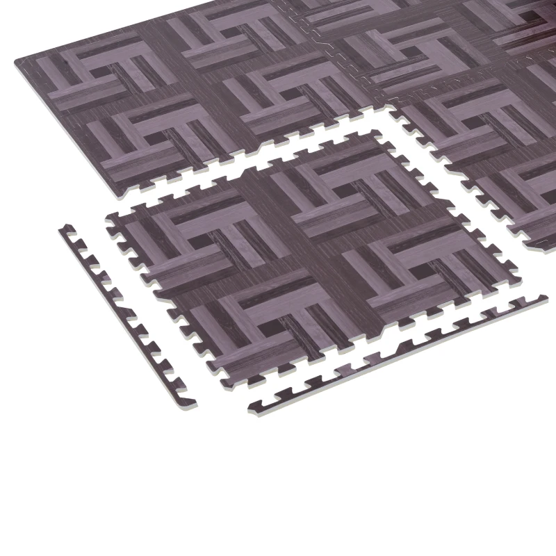 Soozier Interlocking Puzzle Protective Foam Floor Tile Mats - Dark Check Pattern