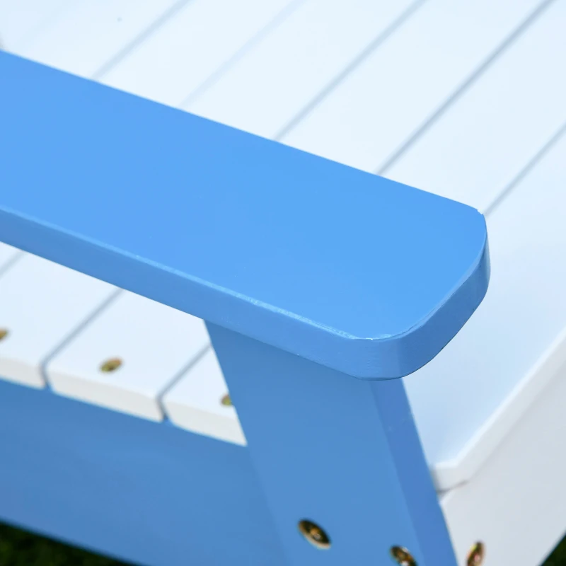 Outsunny Kids Adirondack Chair Wooden Classic Lounge Indoor for Backyard Deck Beach Garden Room 20" x 19.75" x 20.75" Blue