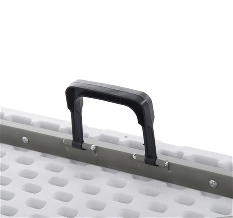 HomCom 4' Multipurpose Utility Center-Fold Folding Table w/ Carrying Handle - White Granite Top