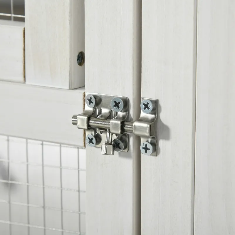 PawHut 64.5" Bird Cage Wooden Aviary House with Standing Pole Nest Slide-out Tray, Grey