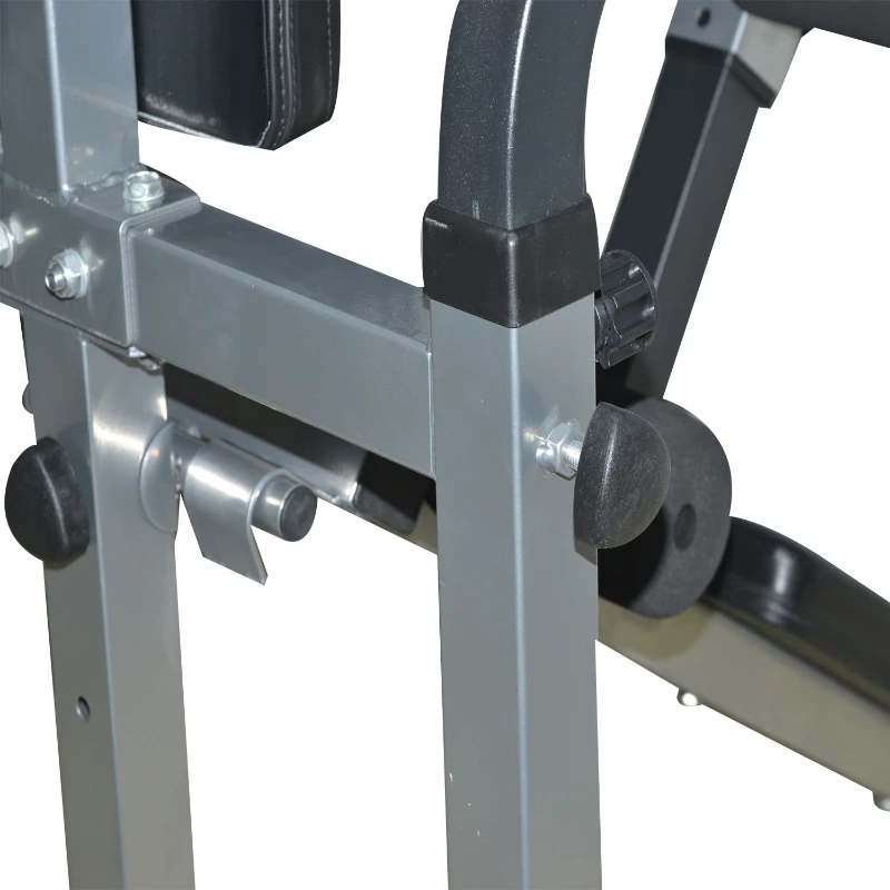 Soozier 80" Full Body Fitness Gear Power Tower Home Gym Fitness with Adjustable Sit-Up Bench