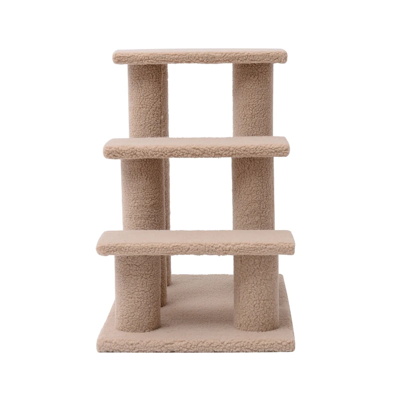 PawHut 24" 3 Step Cat Scratching Post Bed Pet Step Stool