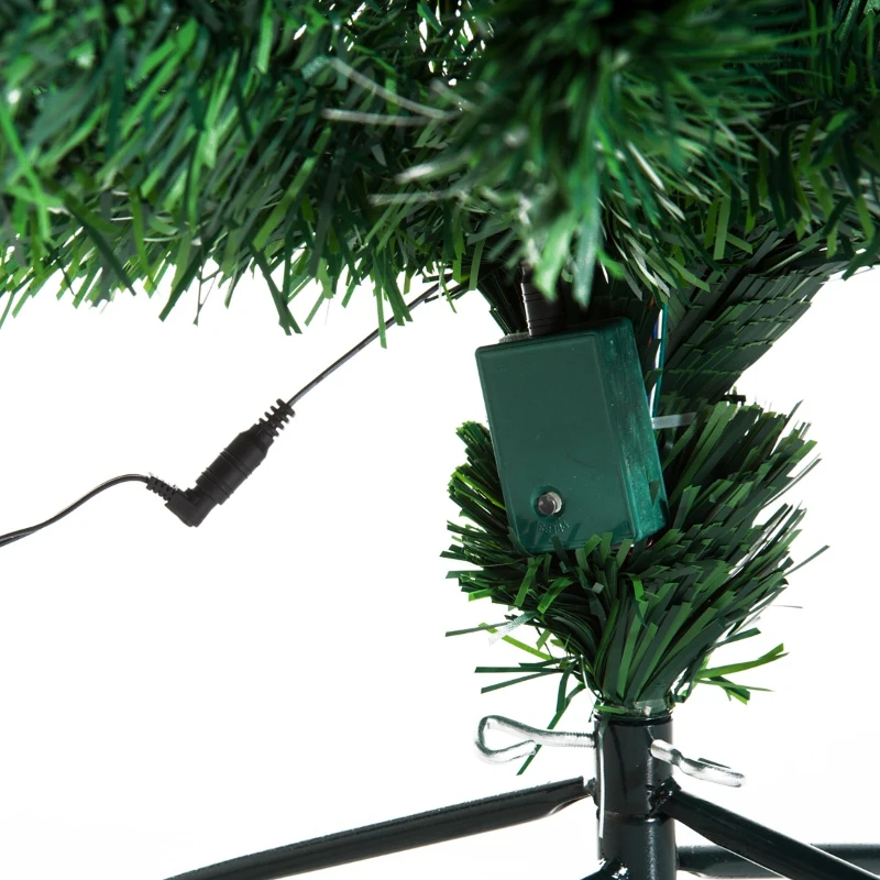 HomCom 6' Tall Pre-Lit Artificial Fiber Optic LED Lit Christmas Tree