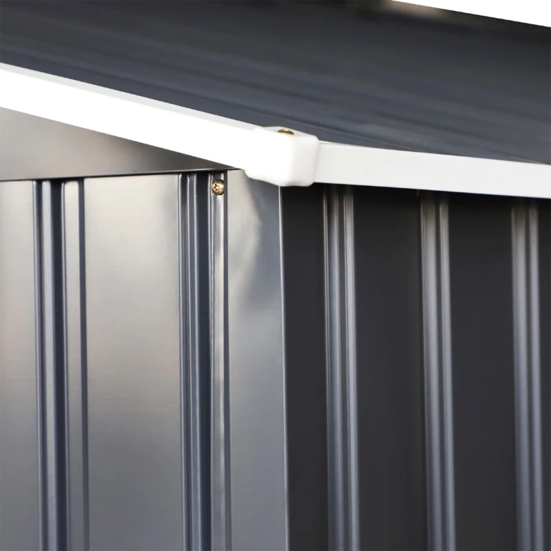 Outsunny 11.15"W x 12.5"D Metal Outdoor Utility Storage Tool Shed Kit Backyard Garden  - Grey