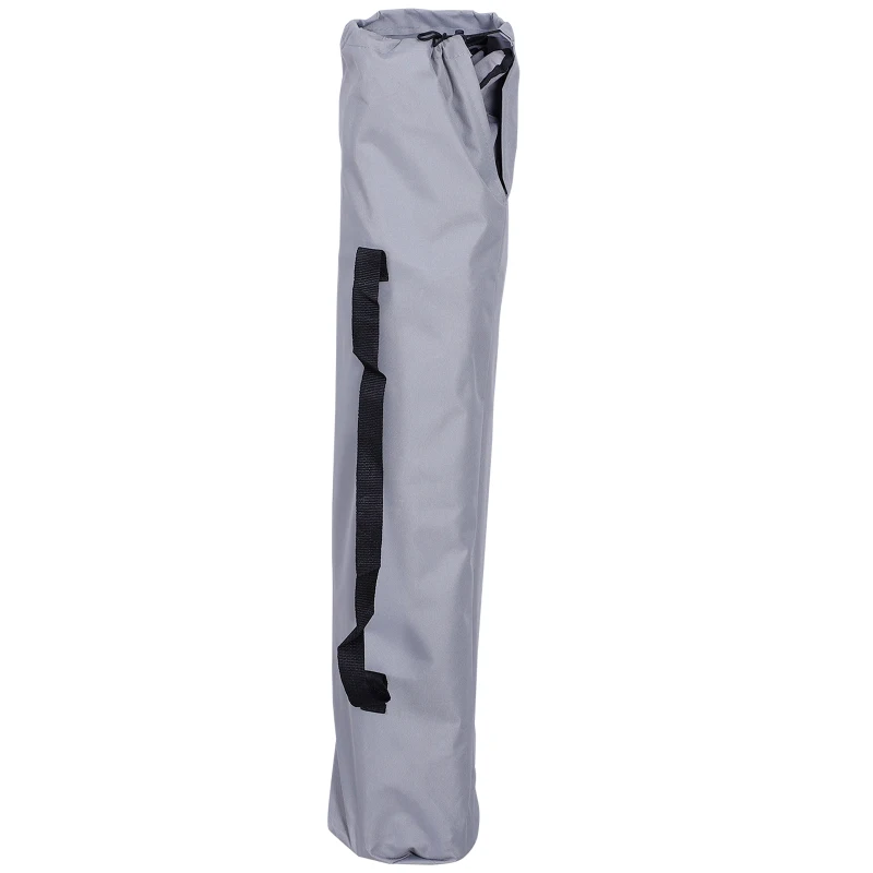Outsunny Oxford Sports Folding Metal Camping Chair with an Overhead Shade Canopy & an Included Side Cup Holder - Grey