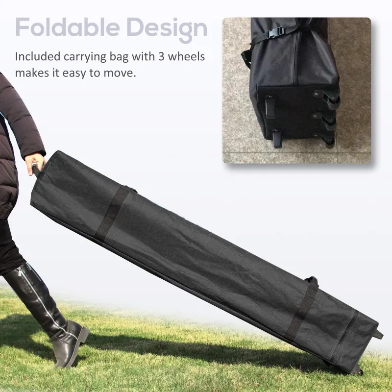 Outsunny 10' x 20' Pop Up Canopy Tent, Instant Sun Shelter, Tents for Parties, Height Adjustable, with Wheeled Carry Bag, for Outdoor, Garden, Patio, White