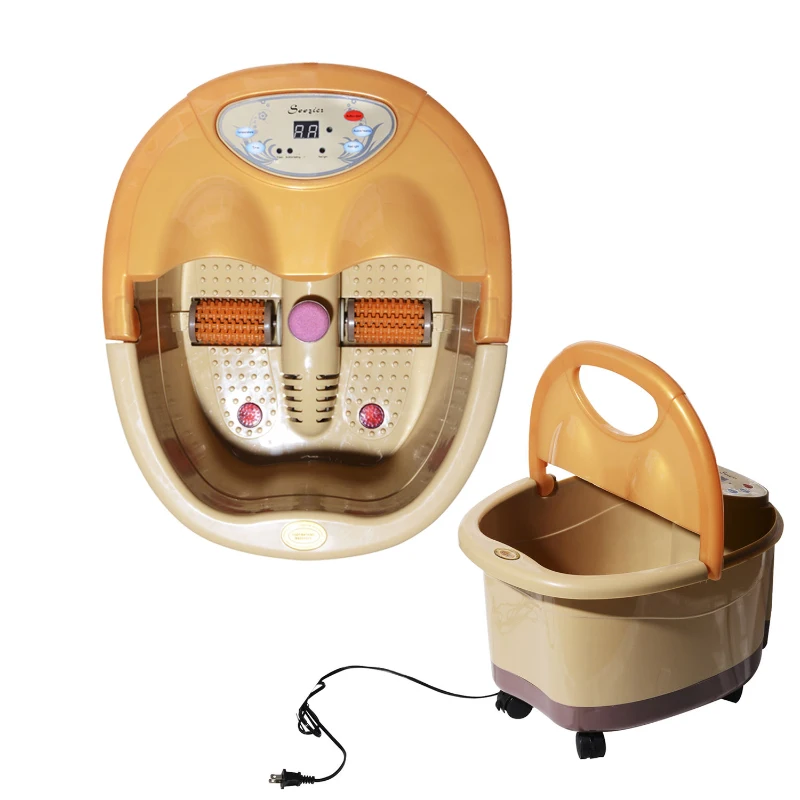 Soozier 8.5 Liter Bubbling Heated Manual Dual Foot Massager Bath With Timer