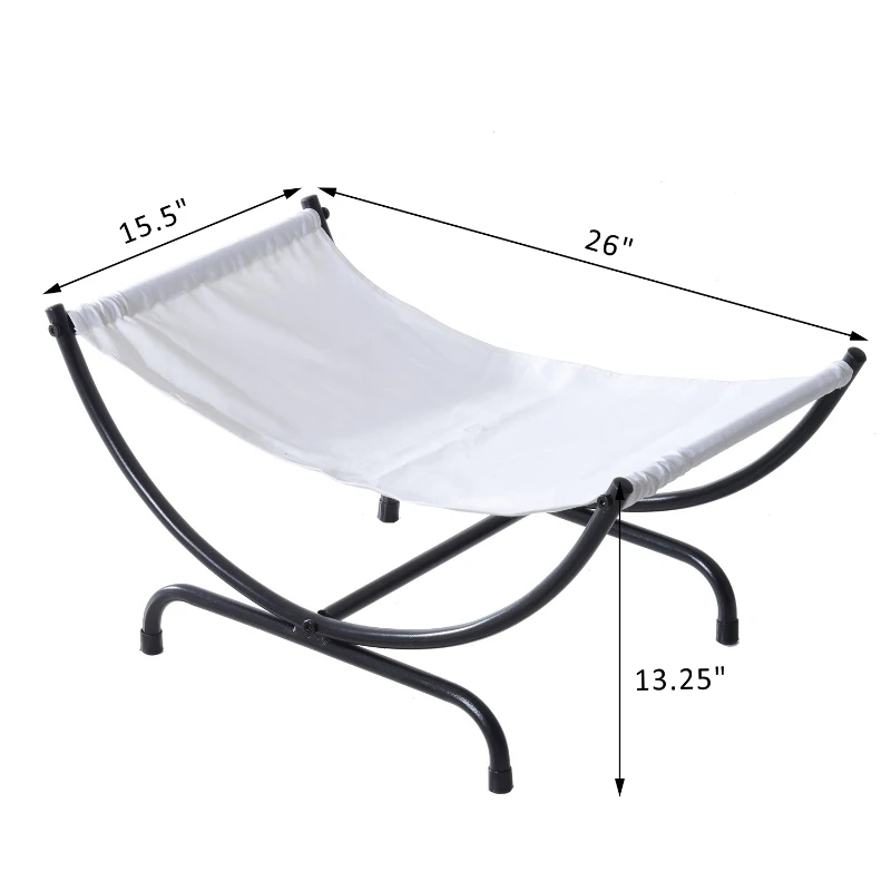 Pawhut 26” Modern Elevated Cat Bed - Black/White