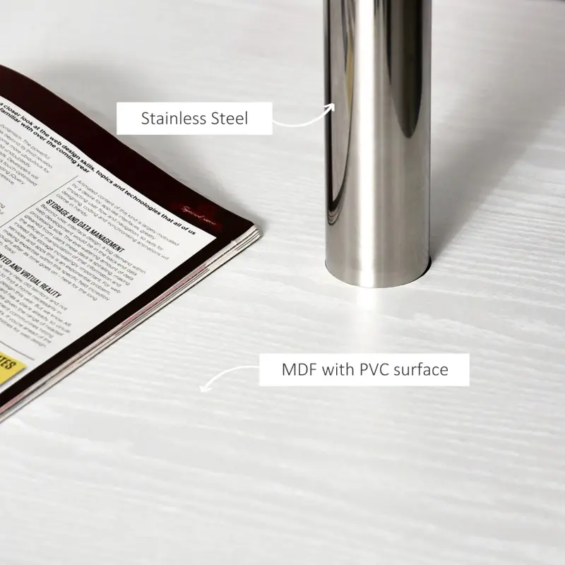 HomCom Rotating Home Office Corner Desk and Storage Shelf Combo - Wood Grain White