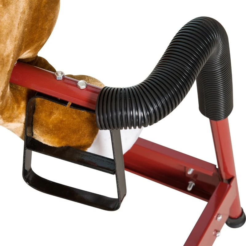 Qaba Spring Rocking Horse Kids Child Vintage Toy Plush Rocker Bouncy Ride Riding With Sound - Brown