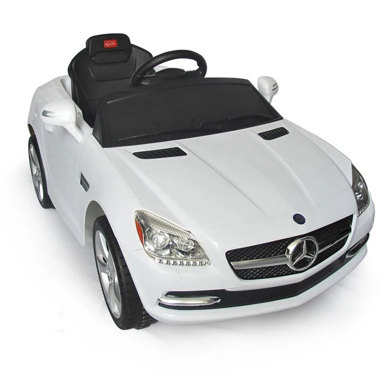 Mercedes-Benz SLK Kids 6v Electric Battery Powered Ride On Toy Car w/ Parent Remote Control - White