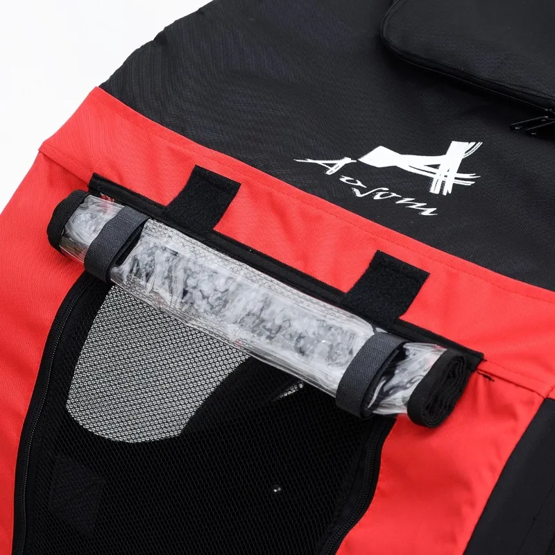 Aosom New Folding Pet Bicycle Trailer Dog Cat Bike Carrier w/ Drawbar Hitch Stroller - Red and Black