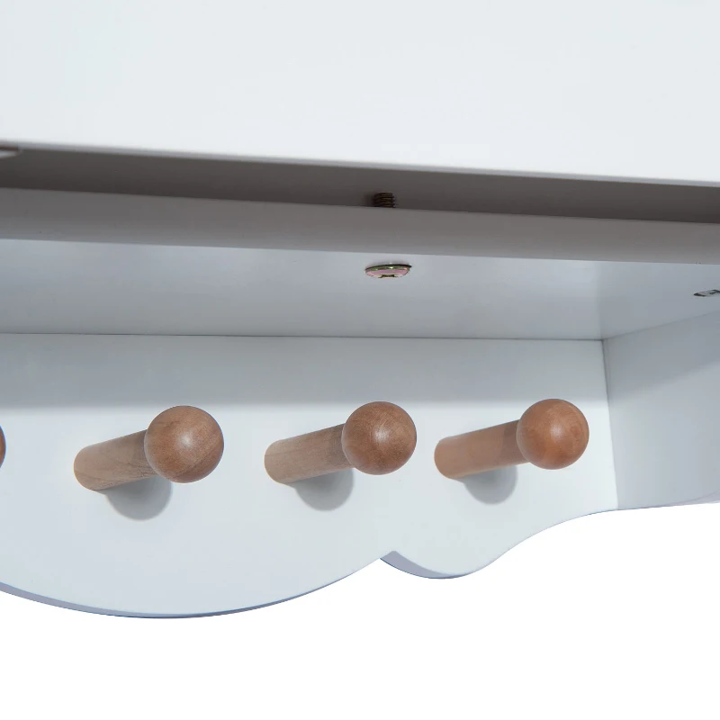 HomCom 14" W x 30" H Wood Wall Mount Bathroom Storage Cabinet - White