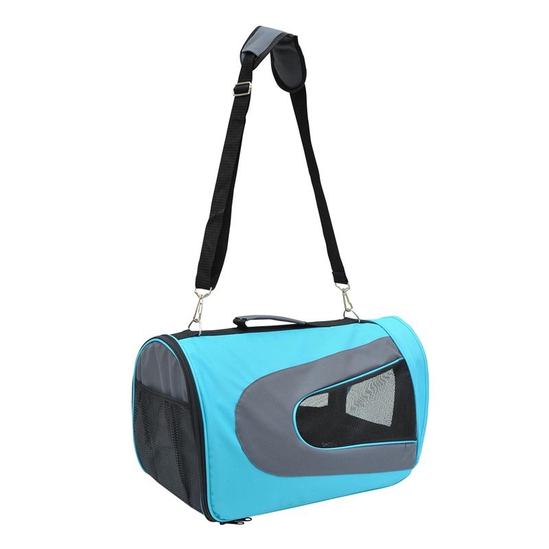Pawhut Soft Sided Travel Pet Carrier Tote Light Blue