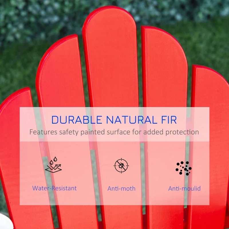 Outsunny Kids Adirondack Chairs Set w/ Table Removable Umbrella Outdoor Yard Garden Patio for 3-6 Years