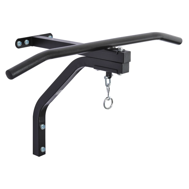 Soozier Wall Mount Heavy Punching Bag Hanger with Pull Up Bar - Black