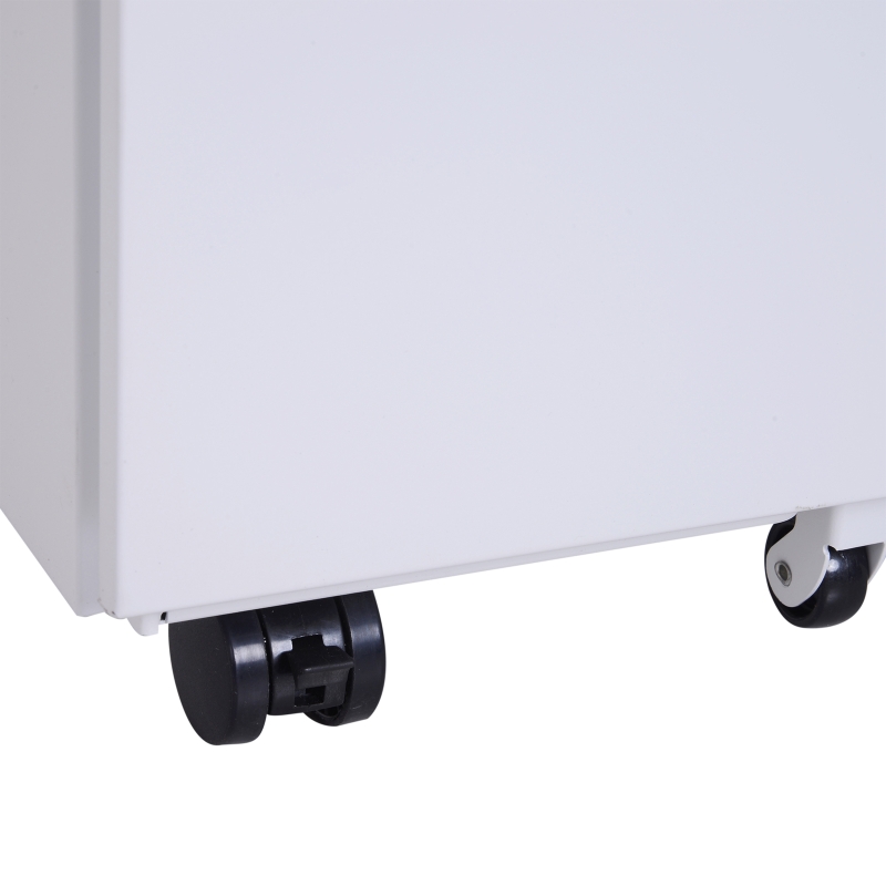 Vinsetto 24" Metal 3 Drawer Locking Under Desk Filing Cabinet On Wheels - White