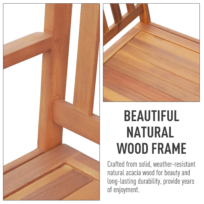 Outsunny 47" 2-Persom Wooden Outdoor Storage Bench with Removable Waterproof Lining